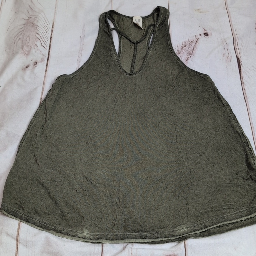 We The Free Olive Hreen Slightly Distressed Amelia Racerback Tank size Small
